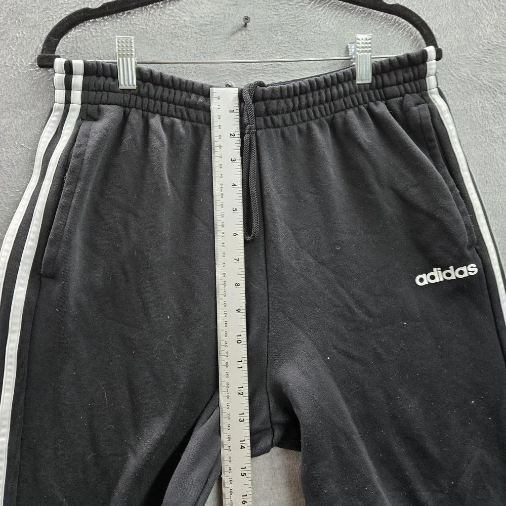 Adidas Men Activewear Pants L‎ Black Sweatpants Gorpcore Logo Stripe 27